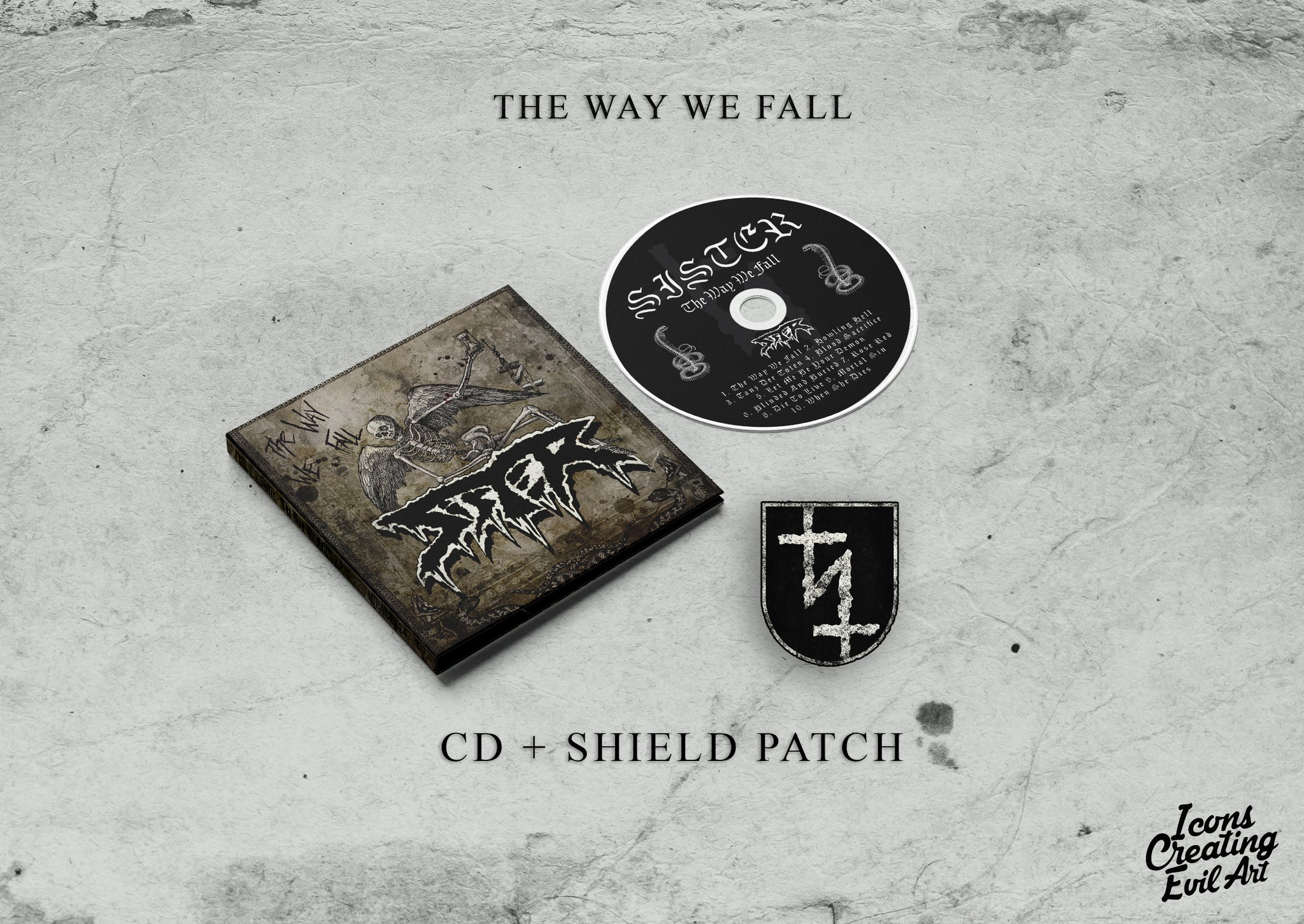 Pre-order Sister – The Way We Fall (CD + exclusive pre-order limited shield patch)